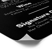 Minimalistisches Formal Black Wedding Bar Menu Pos Poster (Ecke)