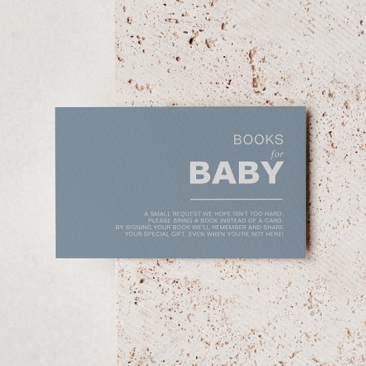 Minimalistisches formales Blue Baby Duschbuch Begleitkarte