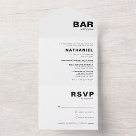 Minimalistisches formales Elegant Bar Mitzvah All In One Einladung