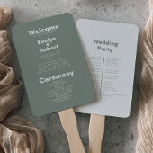 Minimalistisches formales Hochzeitsprogramm Fächer