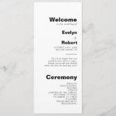 Minimalistisches formales Hochzeitsprogramm Programm (Vorderseite)