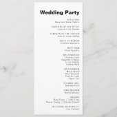 Minimalistisches formales Hochzeitsprogramm Programm (Rückseite)