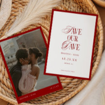 Minimalistisches formales Red Wedding Foto