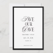Minimalistisches formales Schwarz-Weiß-HochzeitsFo Save The Date (Vorderseite)