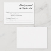 Minimalistisches formales Schwarz-weißes Skript-UA Mitteilungskarte (Vorne/Hinten)