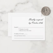 Minimalistisches formales Schwarz-weißes Skript-UA Mitteilungskarte (Vorderseite/Rückseite Beispiel)