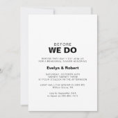 Minimalistisches Formular, bevor wir Probe essen Einladung (Vorderseite)