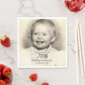 Minimalistisches Foto 70. Geburtstag Serviette (Beispiel)