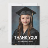 Minimalistisches Foto 8. Klasse Abschluss Vielen D Dankeskarte (Vorderseite)