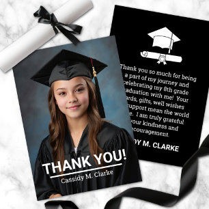 Minimalistisches Foto 8. Klasse Abschluss Vielen D Dankeskarte