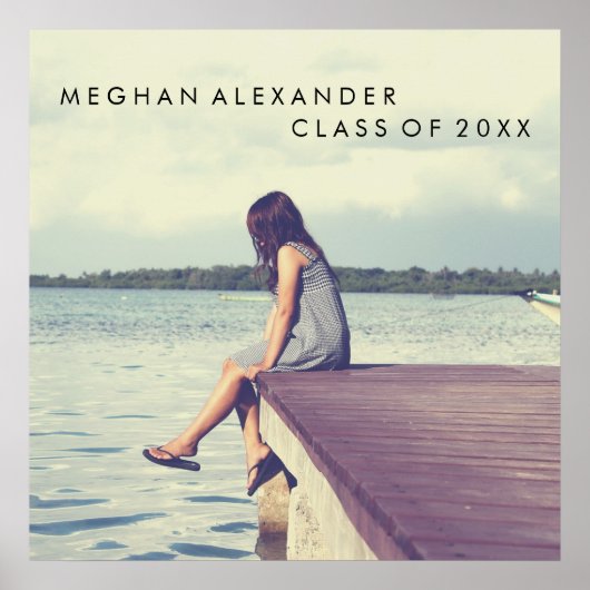 Minimalistisches Foto abschließen mit Name und Kla Poster (Vorne)