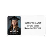 Minimalistisches Foto Abschluss 8. Klasse Adressaufkleber (Vorne)