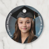 Minimalistisches Foto Abschluss 8. Klasse Geschenkanhänger (Rückseite)