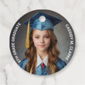 Minimalistisches Foto Abschluss 8. Klasse Geschenkanhänger (Rückseite)