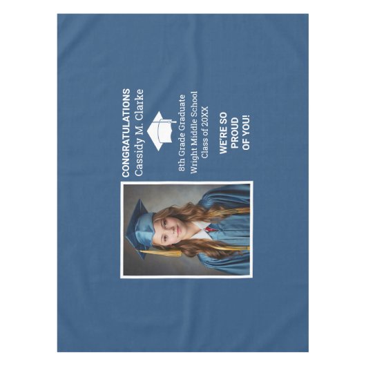 Minimalistisches Foto Abschluss 8. Klasse Tischdecke (Vorderseite)