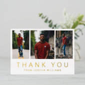 Minimalistisches Foto Abschluss Danke Karte (Stehend vorne)