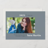 Minimalistisches Foto Abschluss Dusty Blue Ankündigung (Vorne/Hinten)