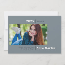 Minimalistisches Foto Abschluss Dusty Blue Ankündigung