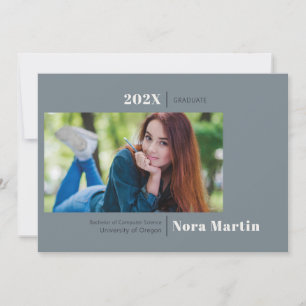 Minimalistisches Foto Abschluss Dusty Blue Ankündigung