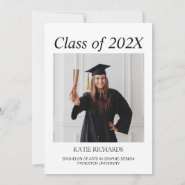 Minimalistisches Foto Abschluss Einladung