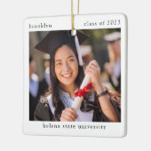 Minimalistisches Foto Abschluss Keepake Keramikornament (Links)