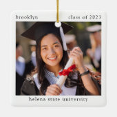 Minimalistisches Foto Abschluss Keepake Keramikornament (Rückseite)