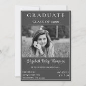 Minimalistisches Foto Abschluss Open House | Grau Einladung (Vorderseite)