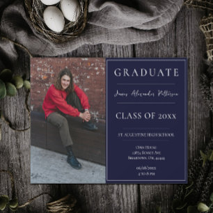 Minimalistisches Foto Abschluss Open House   Marin Einladung