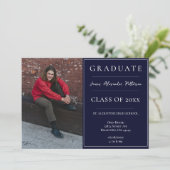 Minimalistisches Foto Abschluss Open House | Marin Einladung (Stehend Vorderseite)