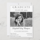 Minimalistisches Foto Abschluss Open House | weiß Einladung (Vorderseite)