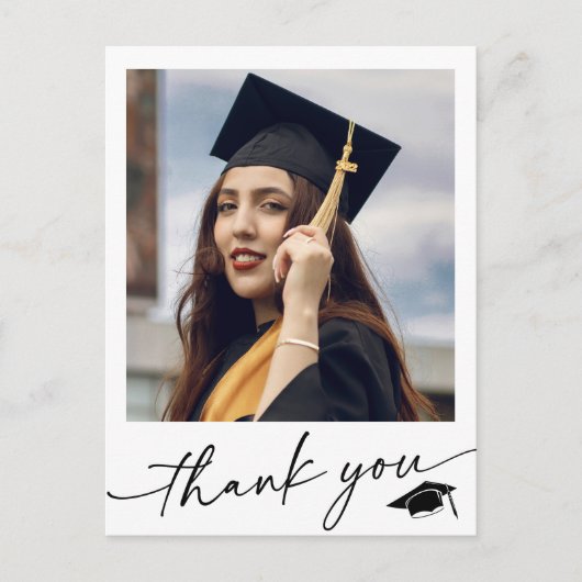 Minimalistisches Foto Abschluss Vielen Dank Postkarte (Vorderseite)