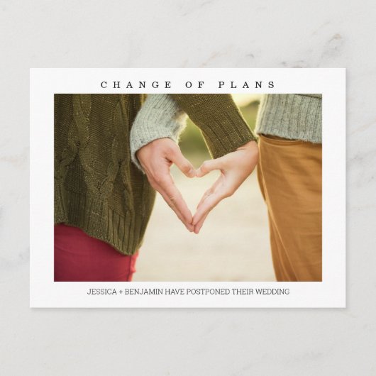 Minimalistisches Foto Änderung der Pläne Postkarte (Vorderseite)