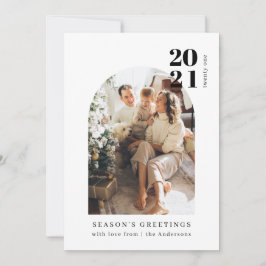 Minimalistisches Foto Arch Familienweihnachtsfest Feiertagskarte