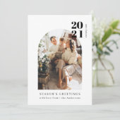 Minimalistisches Foto Arch Party Einladung (Stehend Vorderseite)