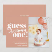 Minimalistisches Foto Baby 1. Geburtstag Einladung (Vorne/Hinten)