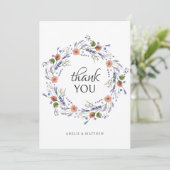 Minimalistisches Foto Baby Dusche Wildblume Vielen Dankeskarte (Stehend Vorderseite)
