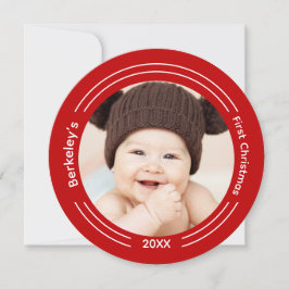 Minimalistisches Foto Baby First Christmas Karte