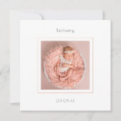 Minimalistisches Foto Baby Girl Geburtserklärung (Vorderseite)