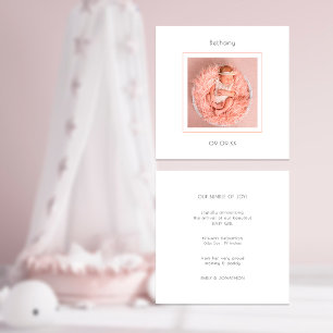 Minimalistisches Foto Baby Girl Geburtserklärung
