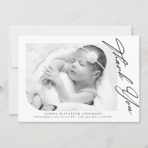 Minimalistisches Foto Baby Vielen Dank Dankeskarte