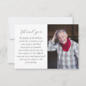 Minimalistisches Foto Beerdigung Danke Karte (Vorderseite)