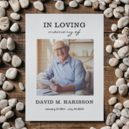 Minimalistisches Foto Beerdigung Dankeskarte