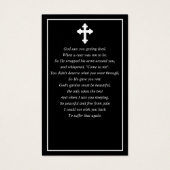 Minimalistisches Foto Beerdigung Gebet Black Card (Rückseite)