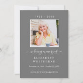 Minimalistisches Foto Beerdigung Gebet Grau Karte (Vorderseite)