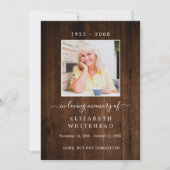 Minimalistisches Foto Beerdigung Gebet Rustikales Einladung (Vorderseite)