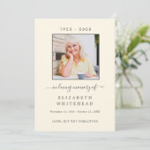 Minimalistisches Foto Beerdigung Gebet von Weiß Einladung (Stehend Vorderseite)