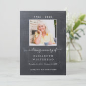 Minimalistisches Foto Beerdigung Gebetskarton Einladung (Stehend Vorderseite)