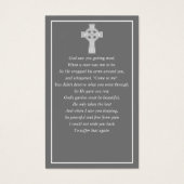 Minimalistisches Foto Beerdigung keltischer Gebets (Rückseite)