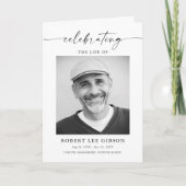 Minimalistisches Foto Beerdigungsauftrag geklappt Programm (Vorderseite)