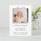 Minimalistisches Foto Beerdigungskarte Dankeskarte (Stehend Vorderseite)